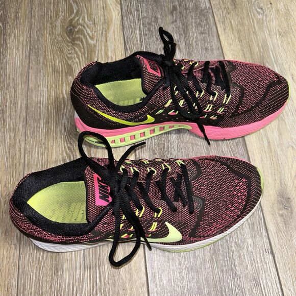Nike Air Zoom Structure 18 Women's US Size 9.5 Pink Power Ghost Green Black Volt - Picture 2 of 11